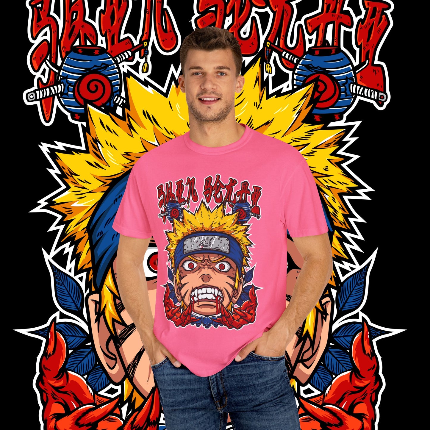 Naruto Nine Tails Faze T-shirt, Anime Graphic Tee, Unisex Cotton Shirt, Japanese Manga Merch, Cool Streetwear Top