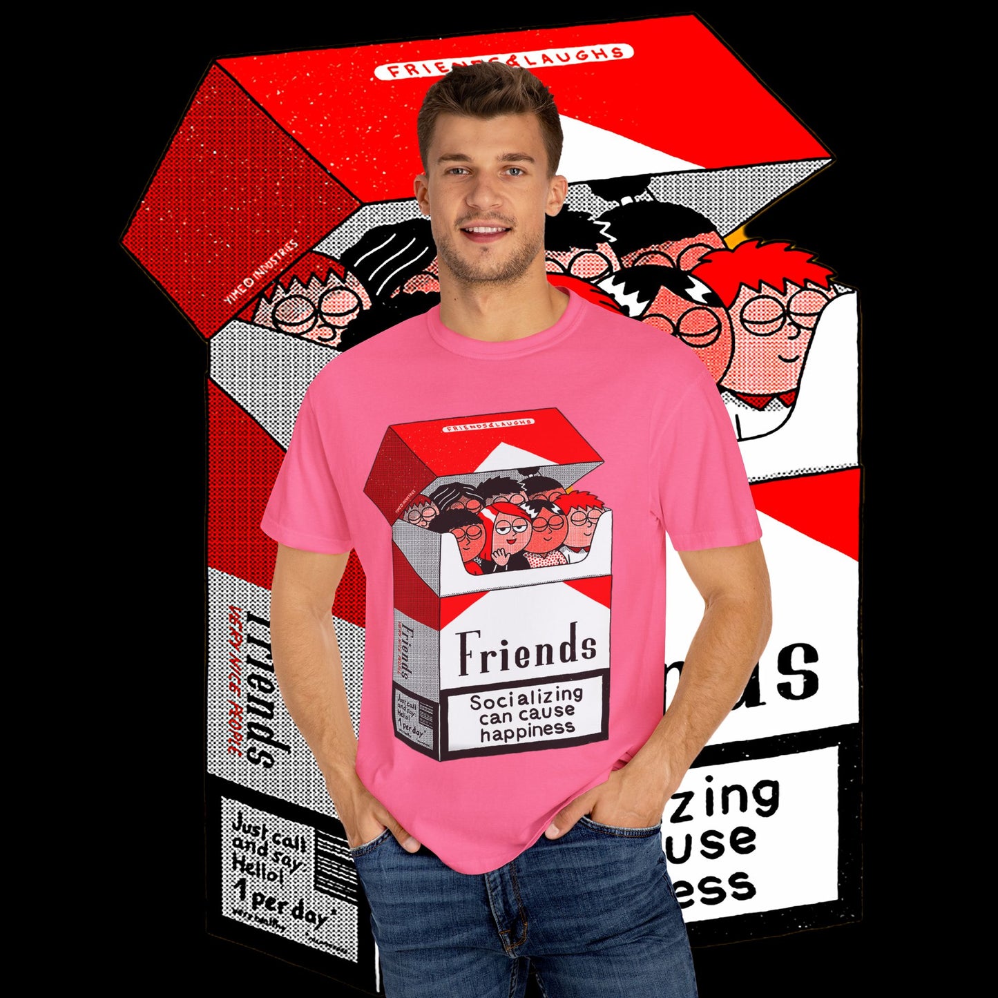 Friends-Themed T-Shirt, Unisex Tee, Garment-Dyed Shirt, TV Show Fan Gift, Vintage Style Top