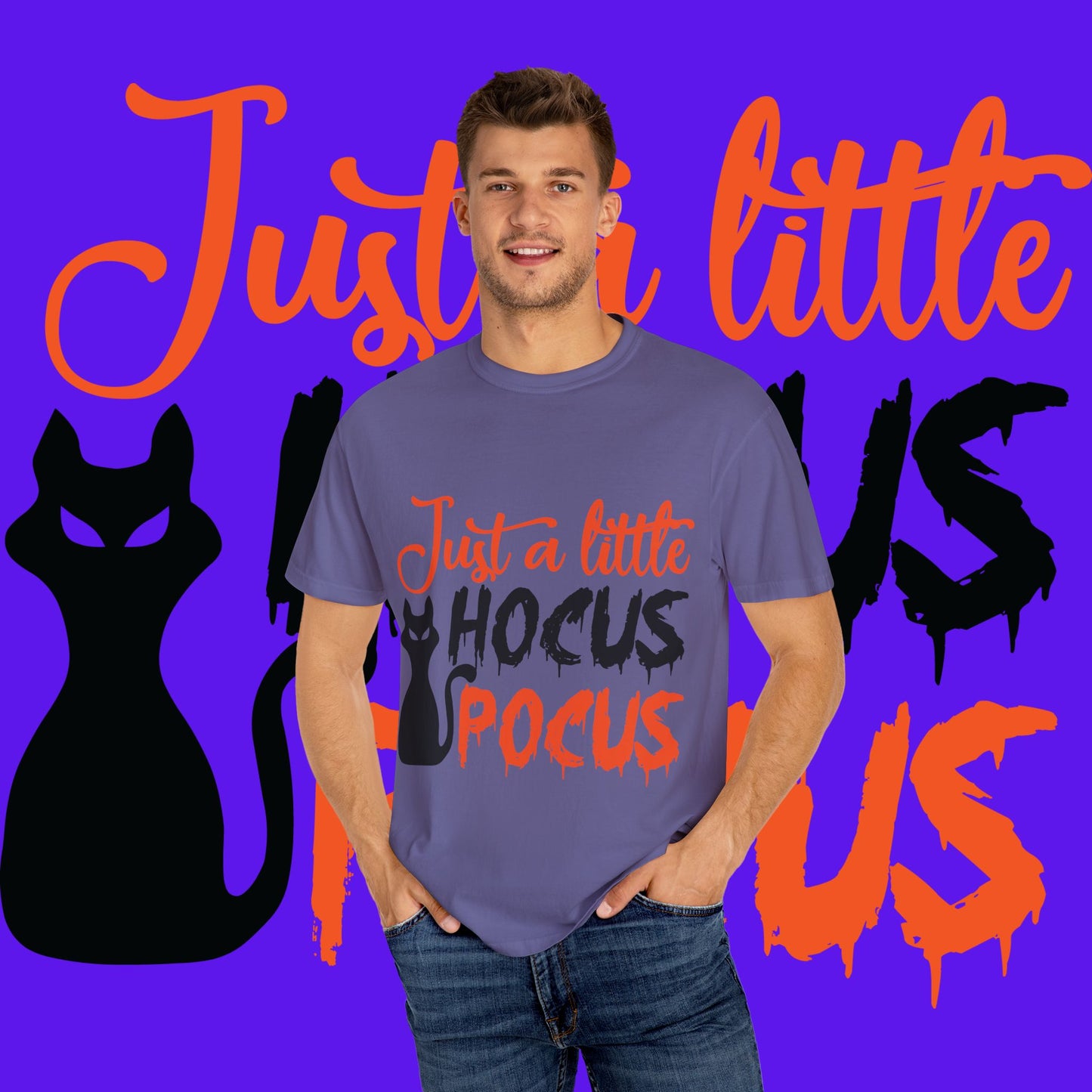 Halloween Cat T-Shirt | Just a Little Hocus Pocus | Unisex Tee, Spooky Shirt, Halloween Costume, Fall Fashion, Cat Lover Gift
