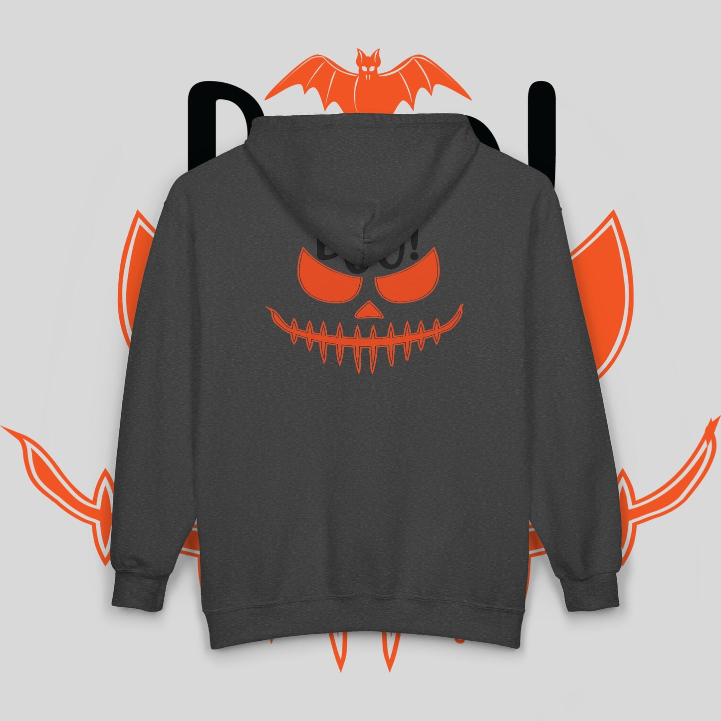 Halloween Spirit Hooded Sweatshirt - Cozy Zip Hoodie, Fall Apparel, Ghost Lovers Gift, Spooky Season Clothing, Unisex Hoodie
