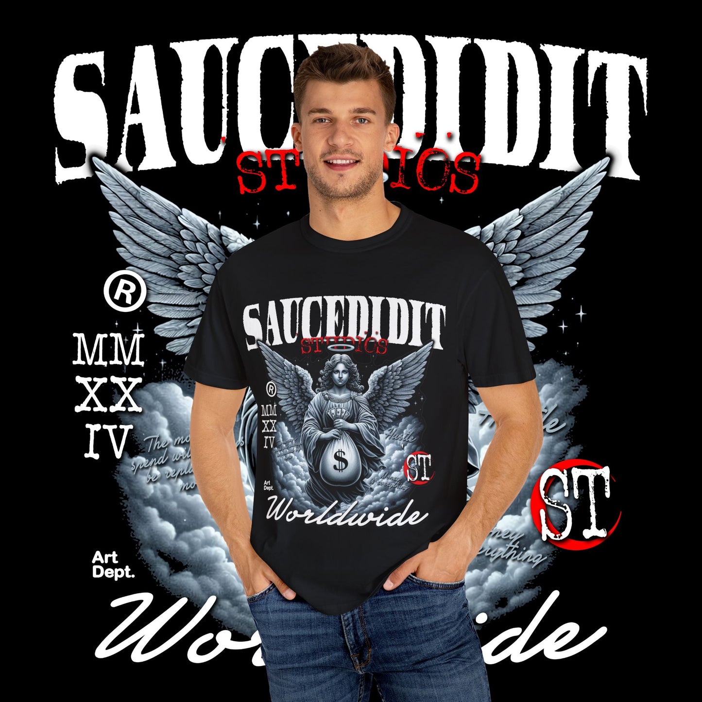 Street Art Angel T-Shirt - Unisex Vintage Style Tee, Casual Fashion, Music Festival, Gift for Hip-Hop Lovers, Urban Wear