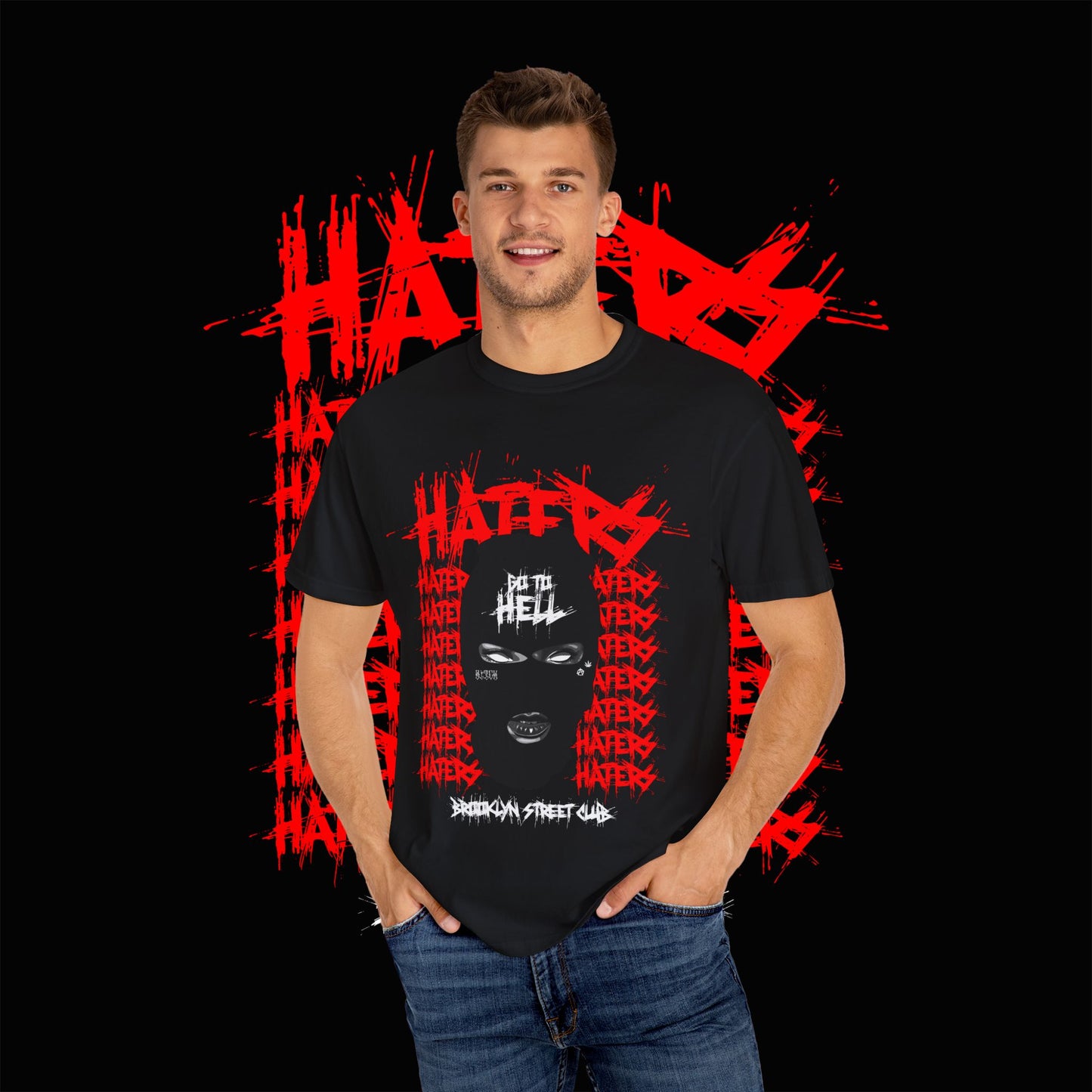 Hipster Vibes Unisex Garment-Dyed T-shirt, Brooklyn Street Club Hip Graphic Tee, Urban Wear, Cool Trendy Top, Gift for Fashion Forward,