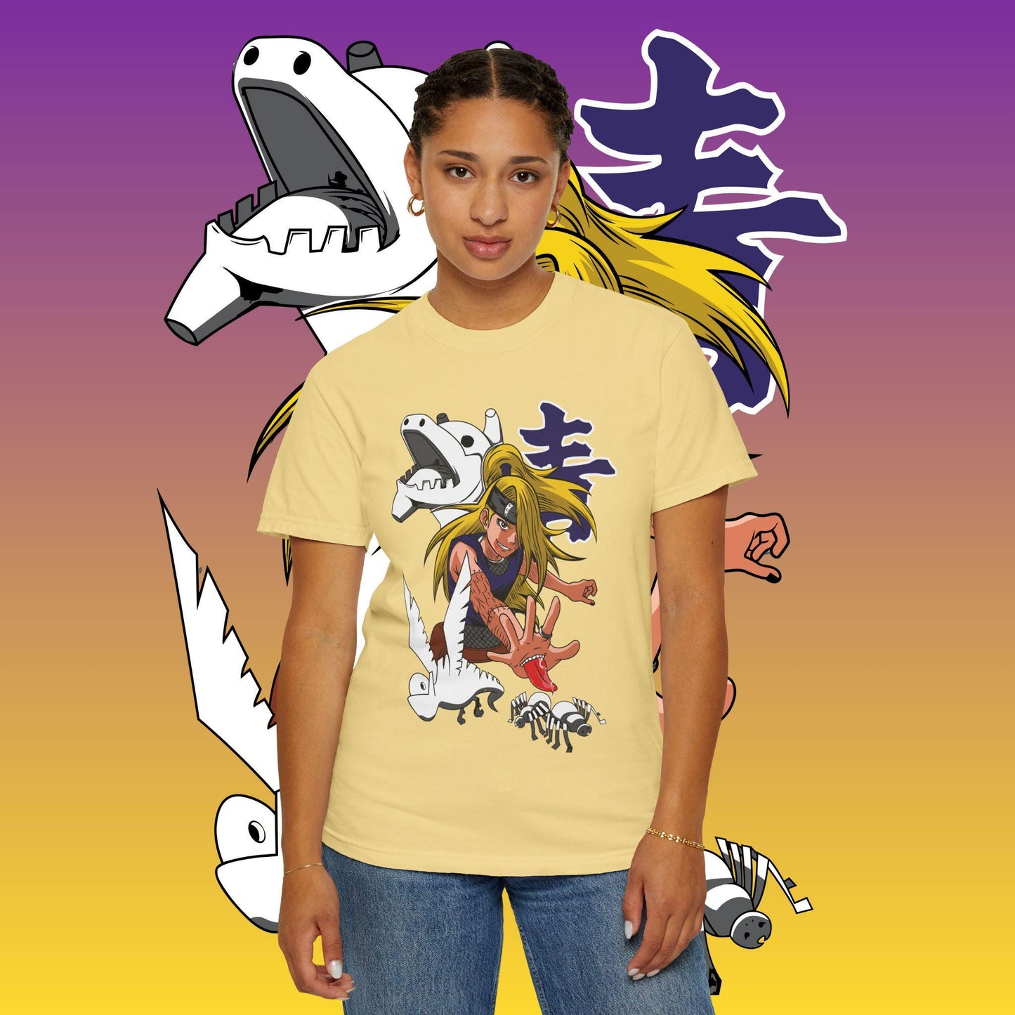 Deidara Naruto with Summoned Creatures T-shirt | Anime Art, Akatsuki Design