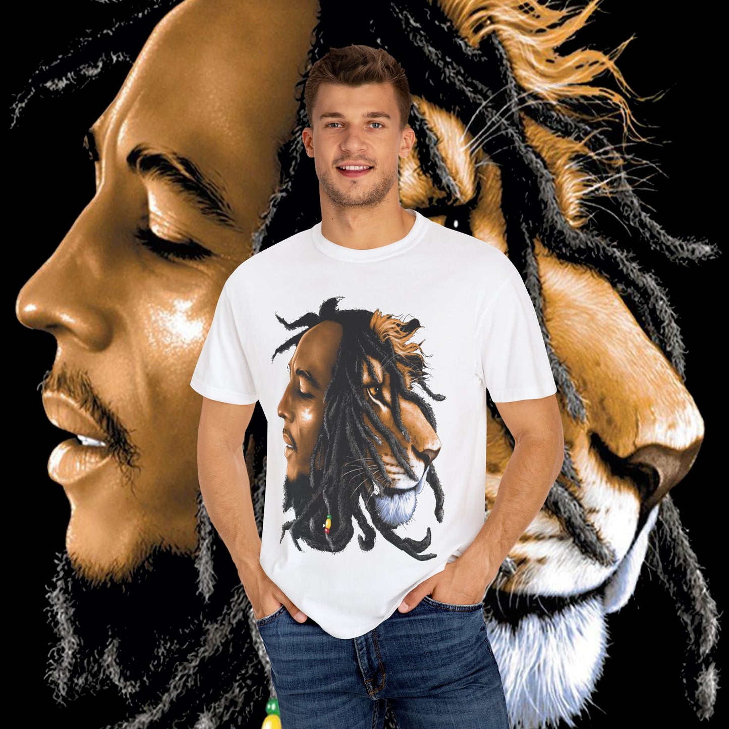 Lion Spirit Unisex T-shirt | Bohemian Fashion, Gift for Nature Lovers, Eco-Friendly Tee, Music Festival Wear, Artistic Apparel