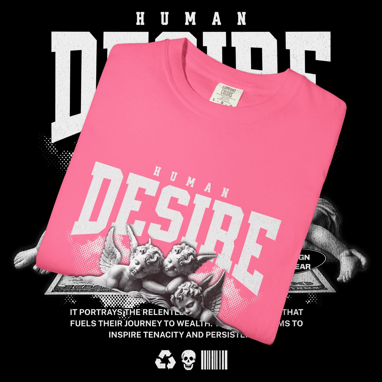 Human Desire Unisex Garment-Dyed T-shirt, Vintage Tee, Graphic Top, Trendy Shirt, Minimalist Clothing, Hipster Apparel