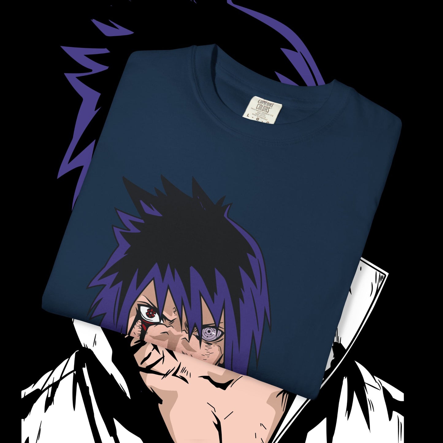 Anime Sasuke Uchiha Unisex T-shirt, Geometric Anime Tee, Japanese Cartoon Shirt, Manga Fan Apparel, Naruto Character Top