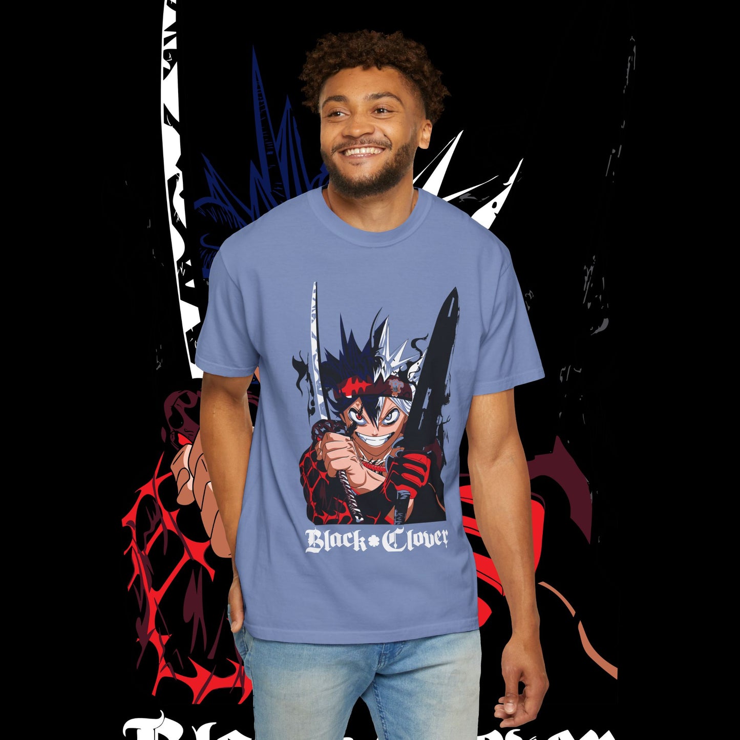 Black Clover Asta Demon Form Red Black Flame Unisex T-shirt, Anime Shirt, Manga Tee, Japanese Graphic Top, Cosplay Costume, Otaku Clothing