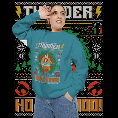 Thunder Ho Ho Ho! Holiday Sweatshirt — Retro Christmas Graphic Sweater