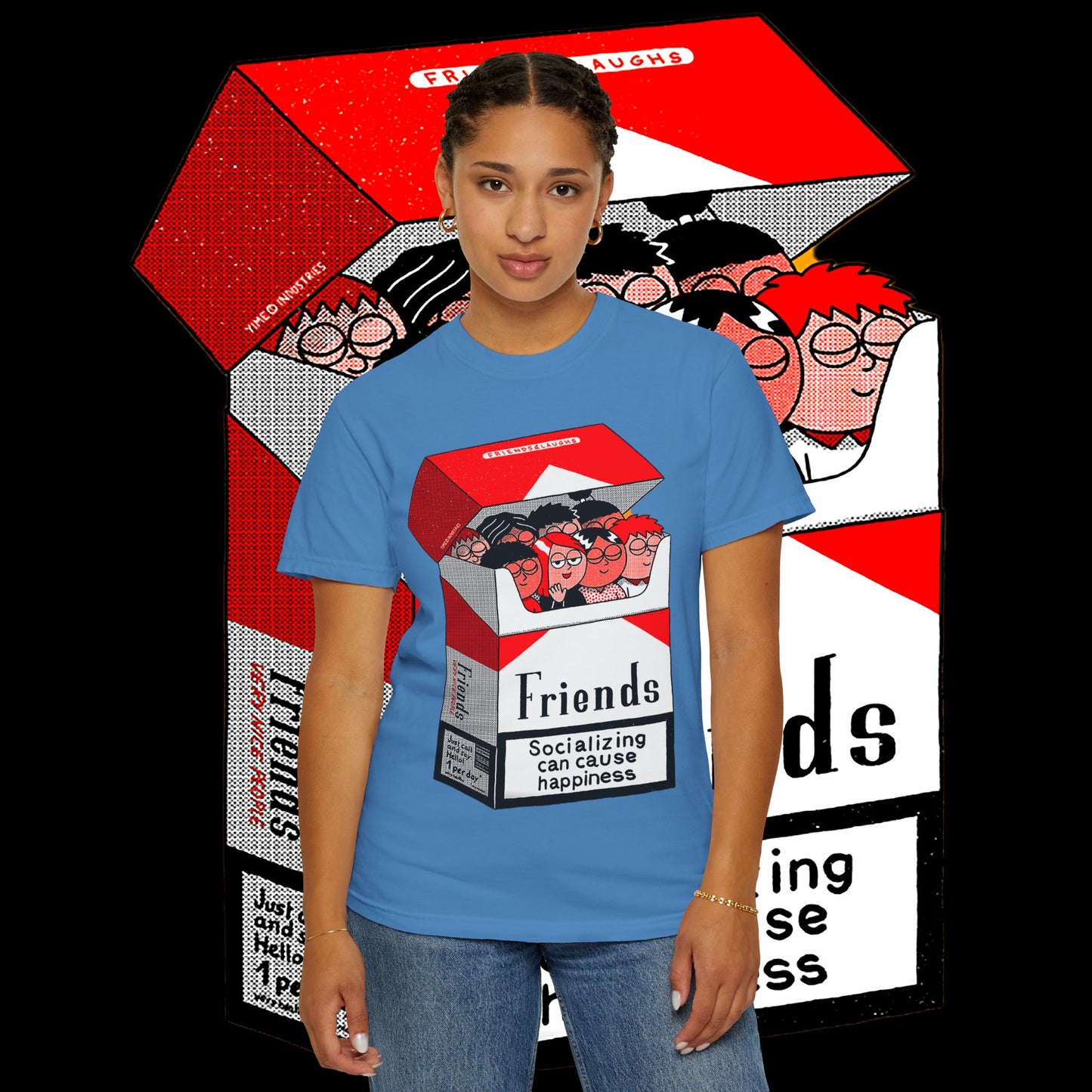 Friends-Themed T-Shirt, Unisex Tee, Garment-Dyed Shirt, TV Show Fan Gift, Vintage Style Top