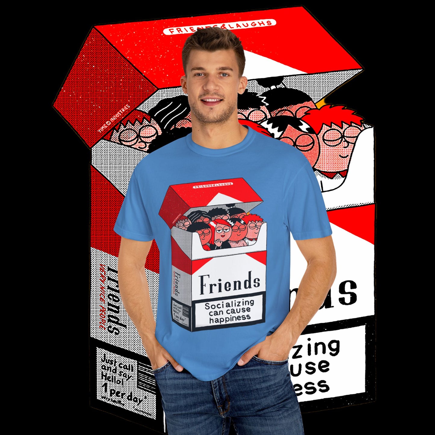 Friends-Themed T-Shirt, Unisex Tee, Garment-Dyed Shirt, TV Show Fan Gift, Vintage Style Top