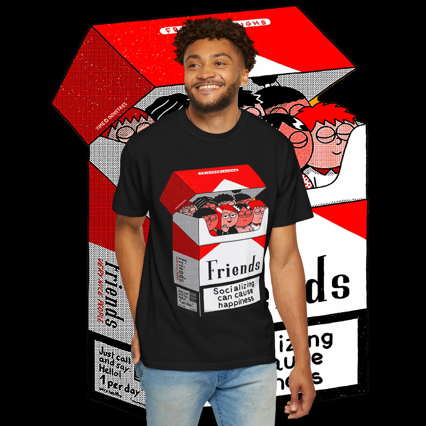 Friends-Themed T-Shirt, Unisex Tee, Garment-Dyed Shirt, TV Show Fan Gift, Vintage Style Top