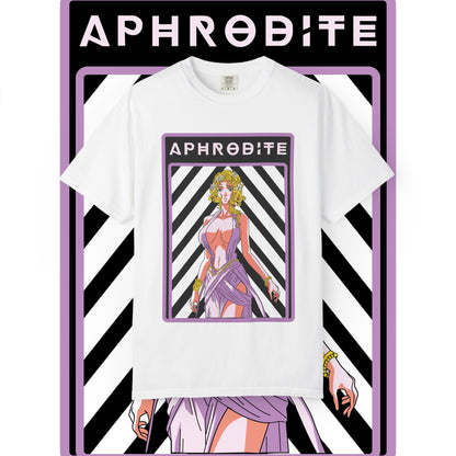 Aphrodite Unisex Garment-Dyed T-Shirt, Greek Mythology Tee, Trendy Graphic Shirt, Fashion Gift, Summer Wear, Casual Streetwear