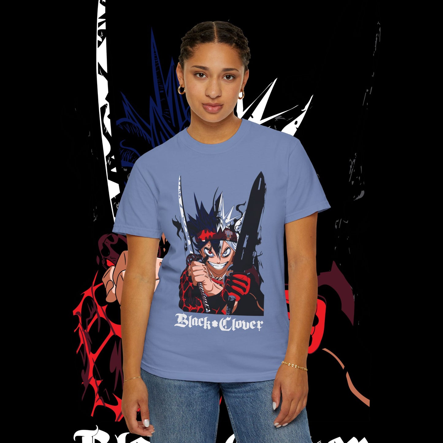Black Clover Asta Demon Form Red Black Flame Unisex T-shirt, Anime Shirt, Manga Tee, Japanese Graphic Top, Cosplay Costume, Otaku Clothing