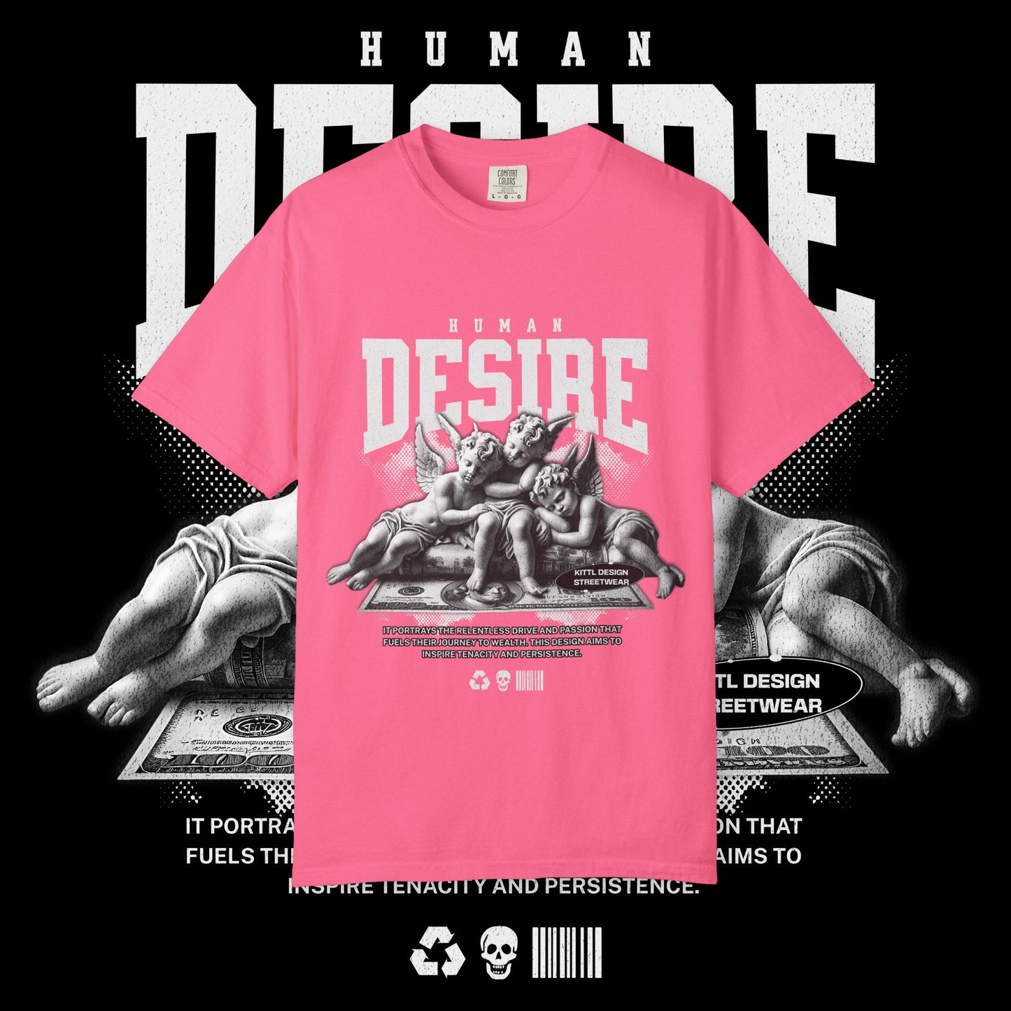 Human Desire Unisex Garment-Dyed T-shirt, Vintage Tee, Graphic Top, Trendy Shirt, Minimalist Clothing, Hipster Apparel