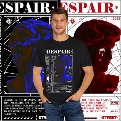 Despair Unisex Garment-Dyed T-shirt | Artistic Graphic Tee, Streetwear Fashion, Casual Everyday Wear, Unique Gift Idea, Trendy Apparel