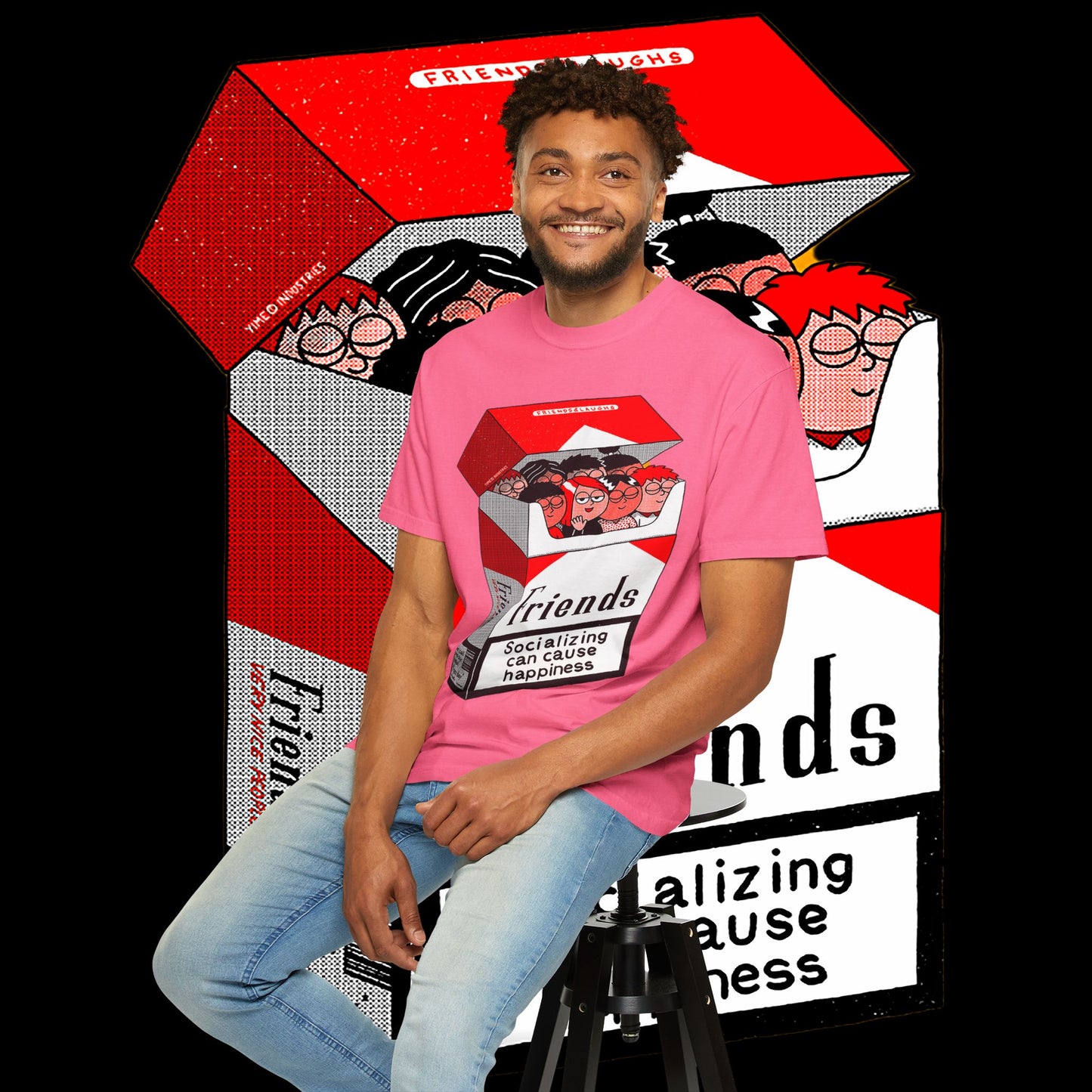 Friends-Themed T-Shirt, Unisex Tee, Garment-Dyed Shirt, TV Show Fan Gift, Vintage Style Top