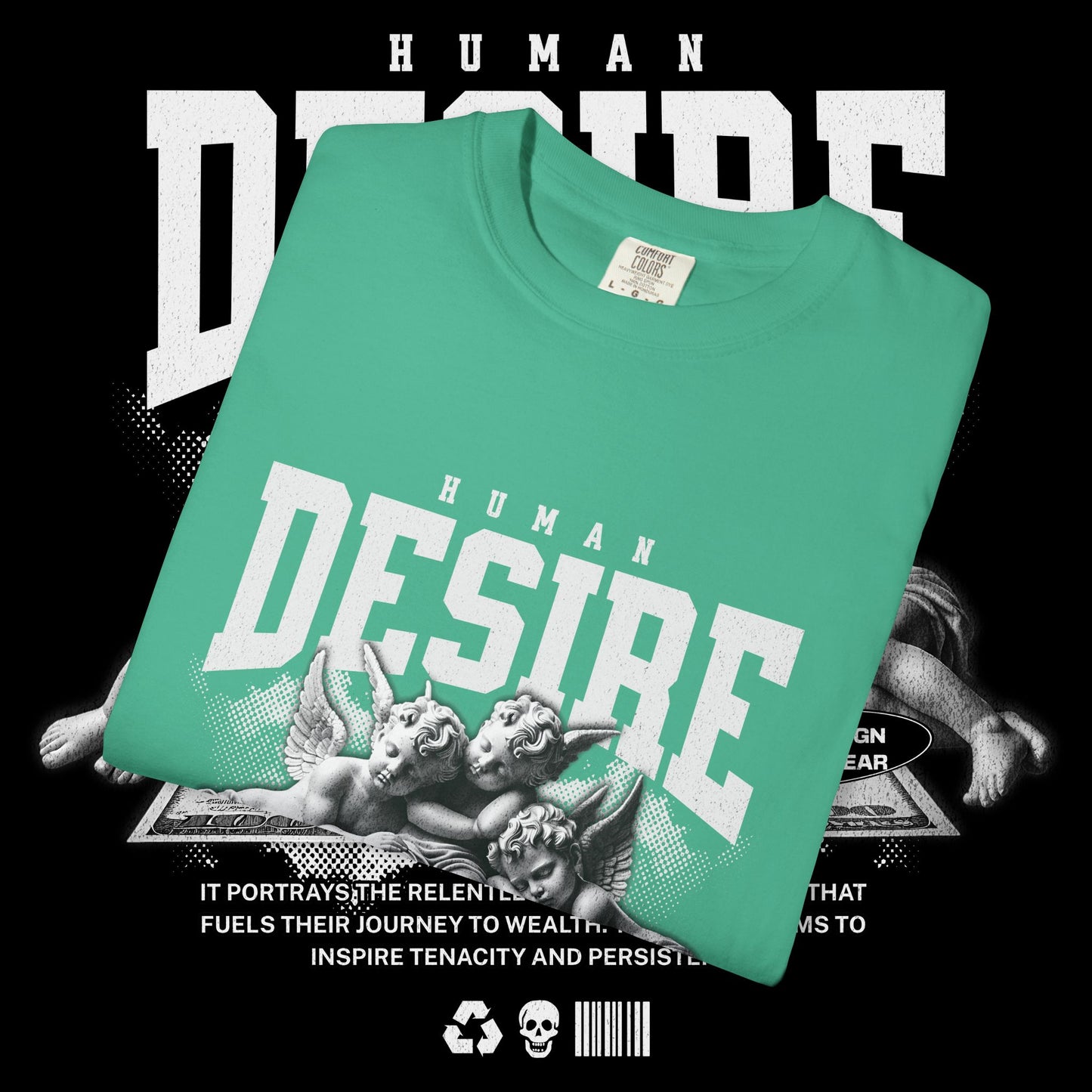 Human Desire Unisex Garment-Dyed T-shirt, Vintage Tee, Graphic Top, Trendy Shirt, Minimalist Clothing, Hipster Apparel