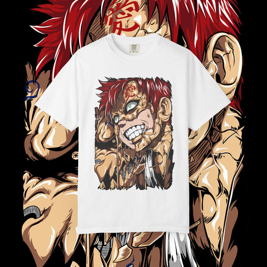 Anime Gaara of the Sand Unisex Garment-Dyed T-shirt, Japanese Manga Tee, Naruto Fan Gift, Cosplay Shirt, Geek Apparel