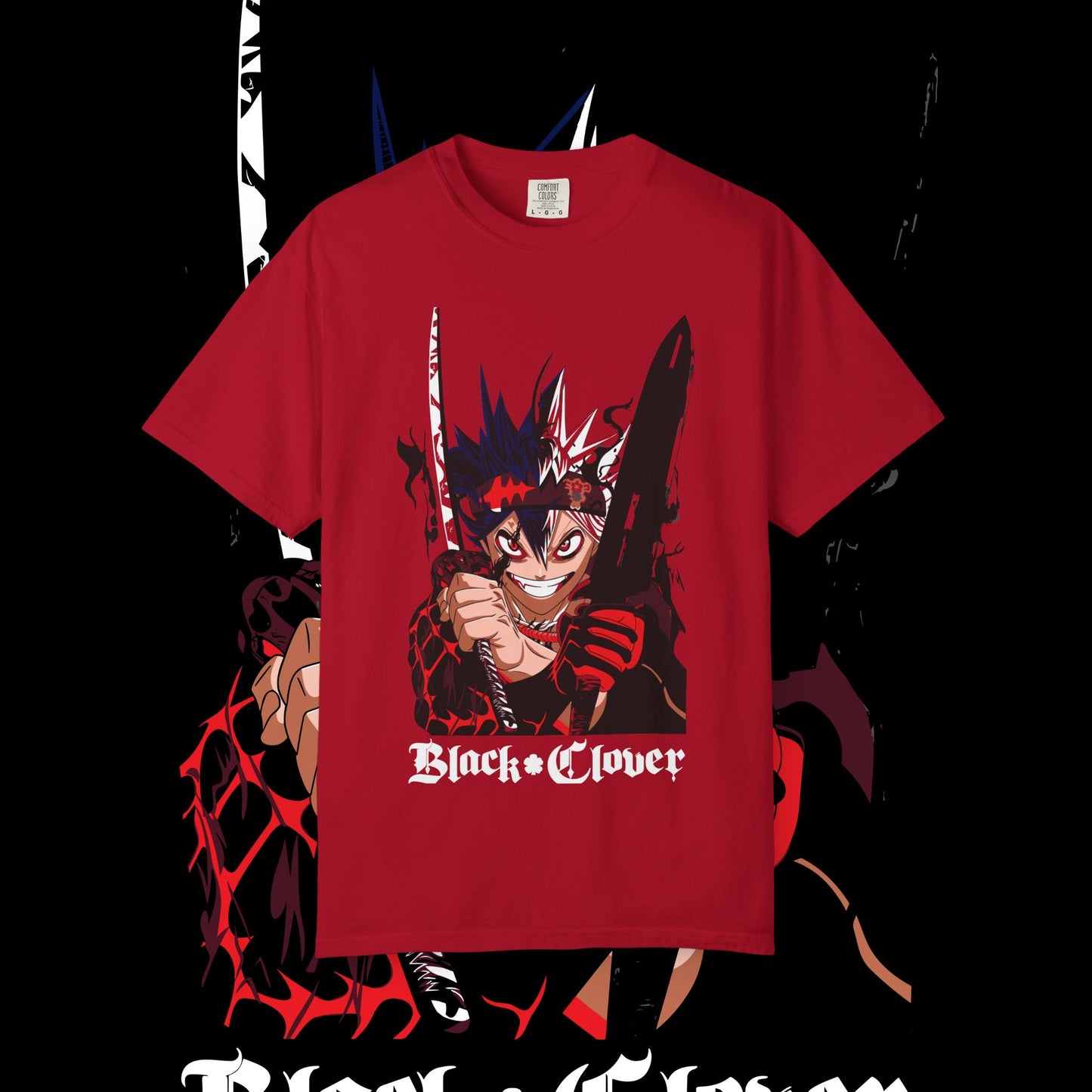 Black Clover Asta Demon Form Red Black Flame Unisex T-shirt, Anime Shirt, Manga Tee, Japanese Graphic Top, Cosplay Costume, Otaku Clothing