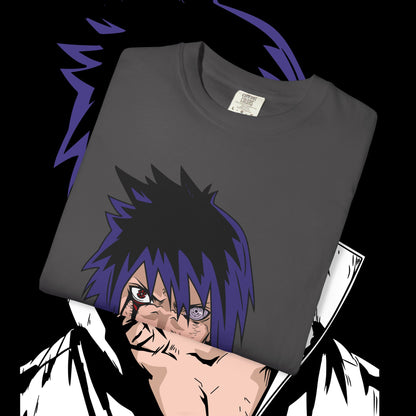 Anime Sasuke Uchiha Unisex T-shirt, Geometric Anime Tee, Japanese Cartoon Shirt, Manga Fan Apparel, Naruto Character Top