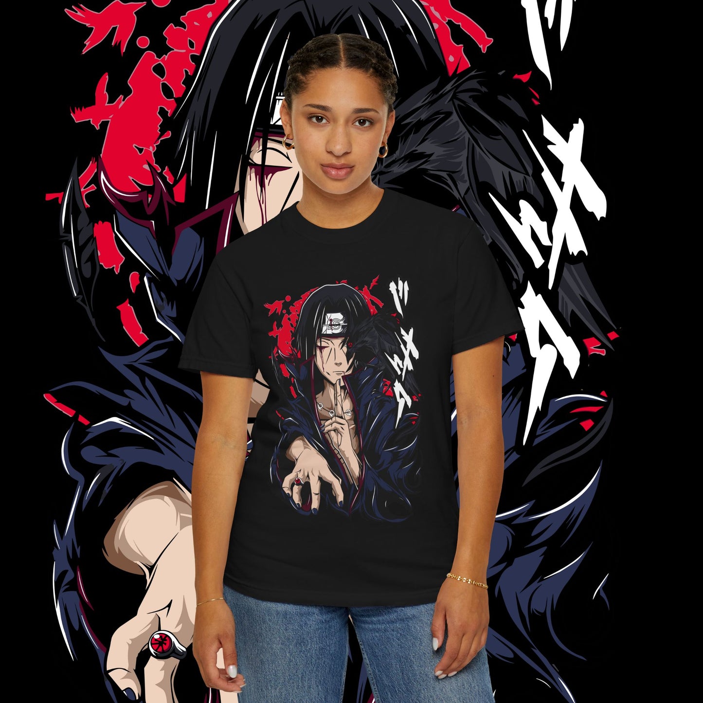 Itachi Uchiha T-shirt for Anime Fans, Graphic Tee, Japanese Manga Shirt, Naruto Inspired Apparel, Black Tee