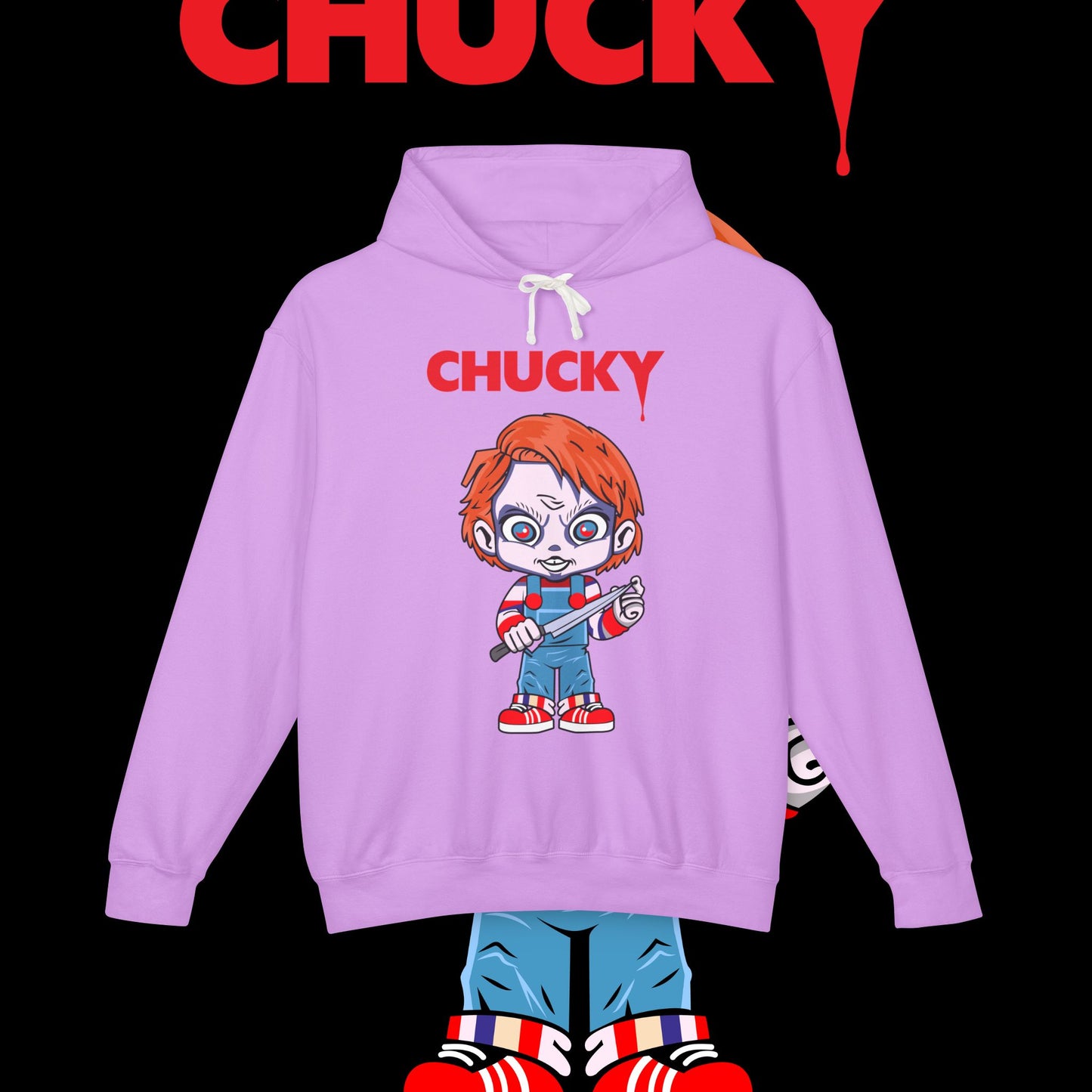 Chucky Inspired Sweatshirt, Unisex Lightweight Hoodie, Halloween Costume, Horror Movie Merchandise, Casual Wear, Gift for Fans