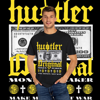 Hustler Unisex Garment-Dyed T-Shirt, Vintage Style Tee, Money Maker Apparel, Unique Graphic Shirt, Streetwear Fashion