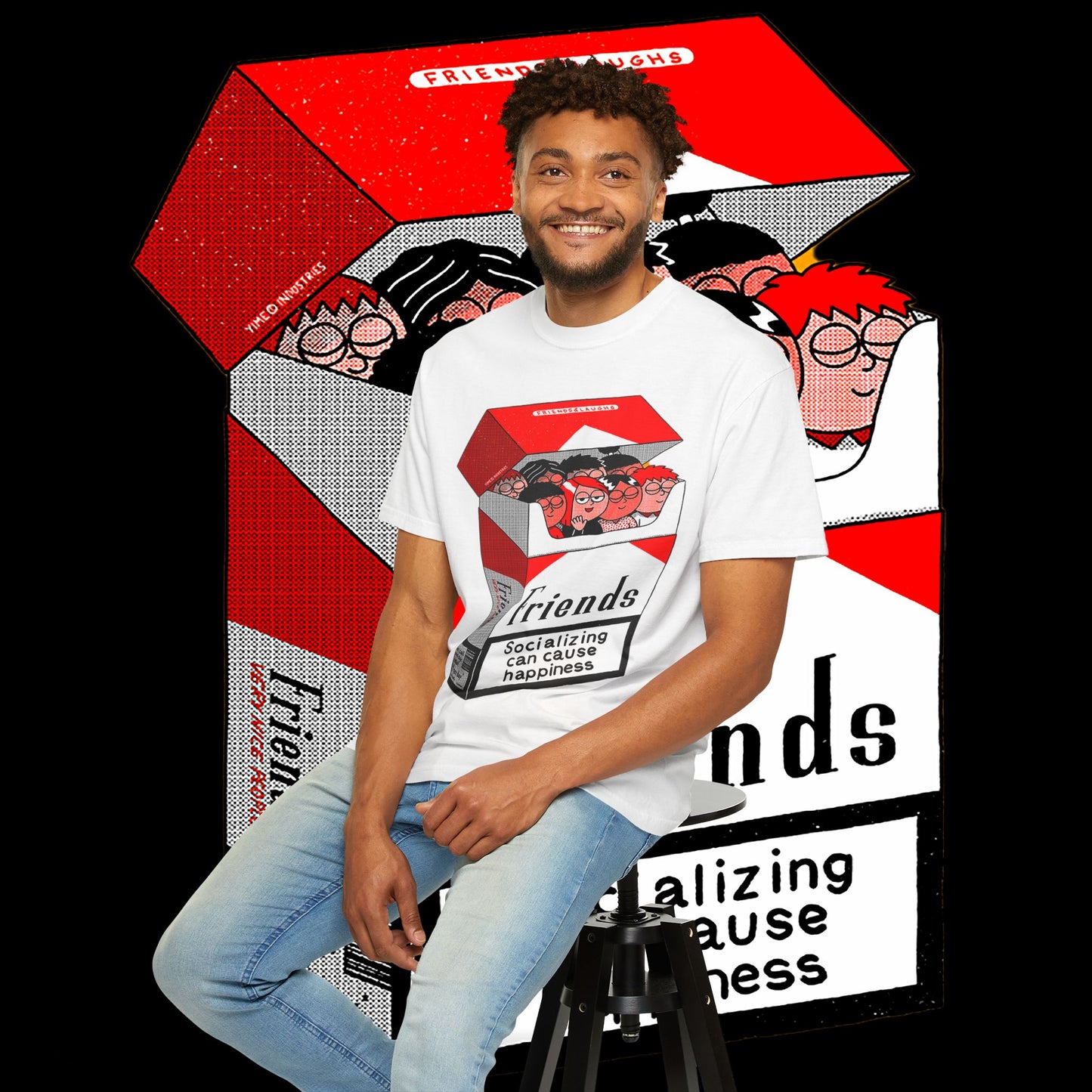 Friends-Themed T-Shirt, Unisex Tee, Garment-Dyed Shirt, TV Show Fan Gift, Vintage Style Top