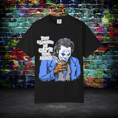 Humorous Joker Comic Art Print T-shirt, Last Laugh Design, Funny Tee, Unisex Shirt, Gift for Comic Book Fans