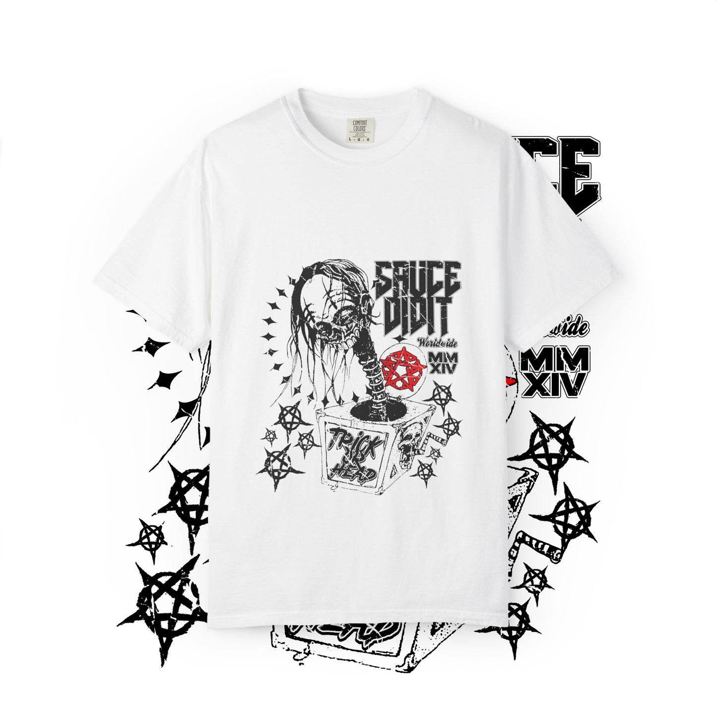 Halloween Unisex Garment-Dyed T-shirt - Trick or Head Ghost Costume, Funny Spooky Tee, Halloween Party Shirt, Trick or Treat Top, Halloween