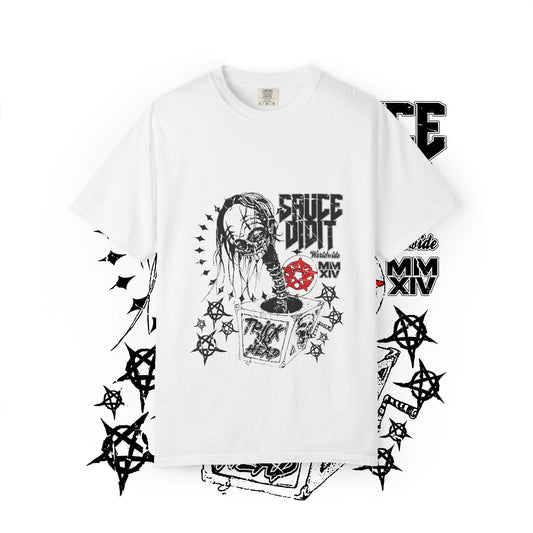 Halloween Unisex Garment-Dyed T-shirt - Trick or Head Ghost Costume, Funny Spooky Tee, Halloween Party Shirt, Trick or Treat Top, Halloween