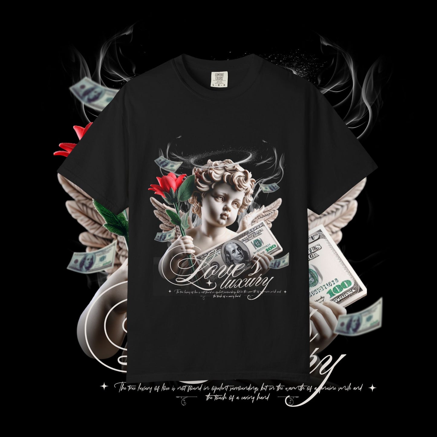 Luxury Love Unisex Garment-Dyed T-Shirt, Casual Wear, Stylish Tee, Gift for Him/Her, Streetwear Fashion, Unique Graphic Tee