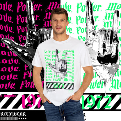Love Power Money Unisex Garment-Dyed T-shirt, Money Manifestation Tee, Positive Affirmation Shirt, Law of Attraction Clothing, Spiritual