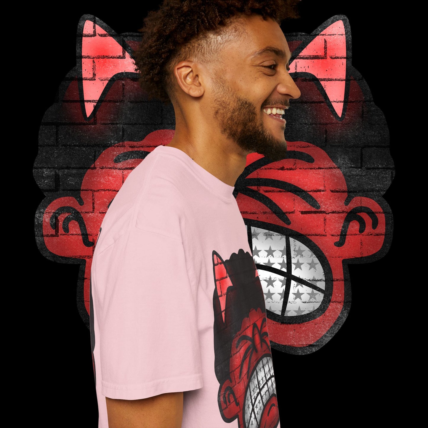 Devil Grin T-Shirt — Retro Graffiti Streetwear with 'SAVEDBYDT' Back Logo