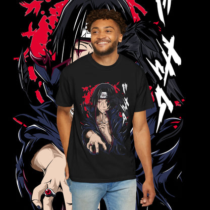 Itachi Uchiha T-shirt for Anime Fans, Graphic Tee, Japanese Manga Shirt, Naruto Inspired Apparel, Black Tee
