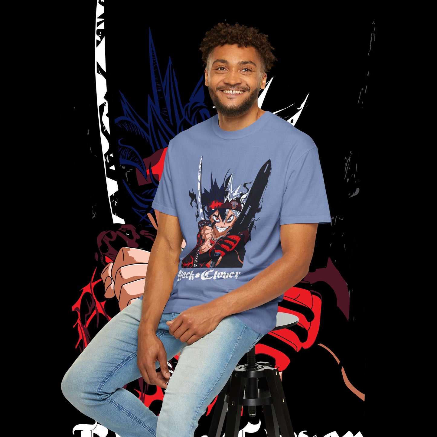 Black Clover Asta Demon Form Red Black Flame Unisex T-shirt, Anime Shirt, Manga Tee, Japanese Graphic Top, Cosplay Costume, Otaku Clothing