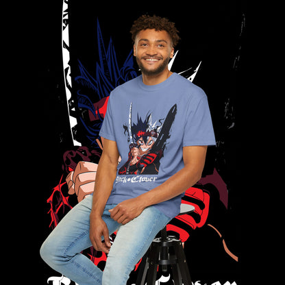 Black Clover Asta Demon Form Red Black Flame Unisex T-shirt, Anime Shirt, Manga Tee, Japanese Graphic Top, Cosplay Costume, Otaku Clothing