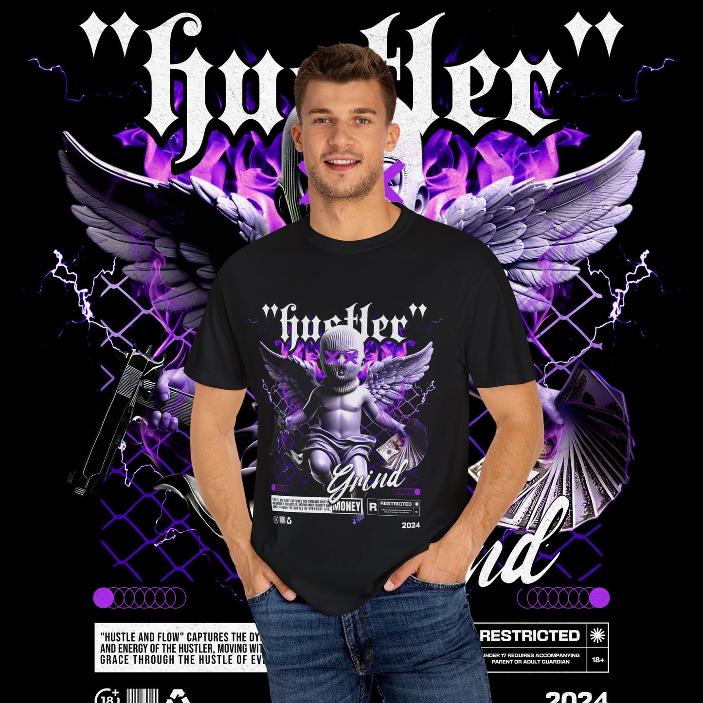 Hustler Graphic Tee, Streetwear Style, Unisex Shirt, Gift for Entrepreneurs, Casual Outfit, Motivation T-Shirt