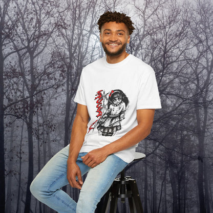 Creepy Doll Graphic Tee, Unisex Horror T-shirt, Spooky Gift, Halloween Apparel, Vintage Style Shirt, Gothic Fashion