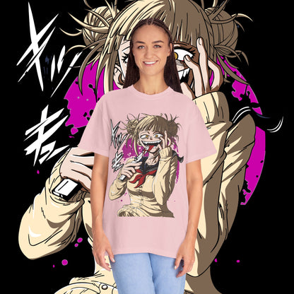 Anime Himiko Toga Unisex Garment-Dyed T-shirt, My Hero Academia, Villain Shirt, Cosplay Tee, Manga Fan Top