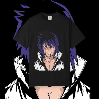 Anime Sasuke Uchiha Unisex T-shirt, Geometric Anime Tee, Japanese Cartoon Shirt, Manga Fan Apparel, Naruto Character Top