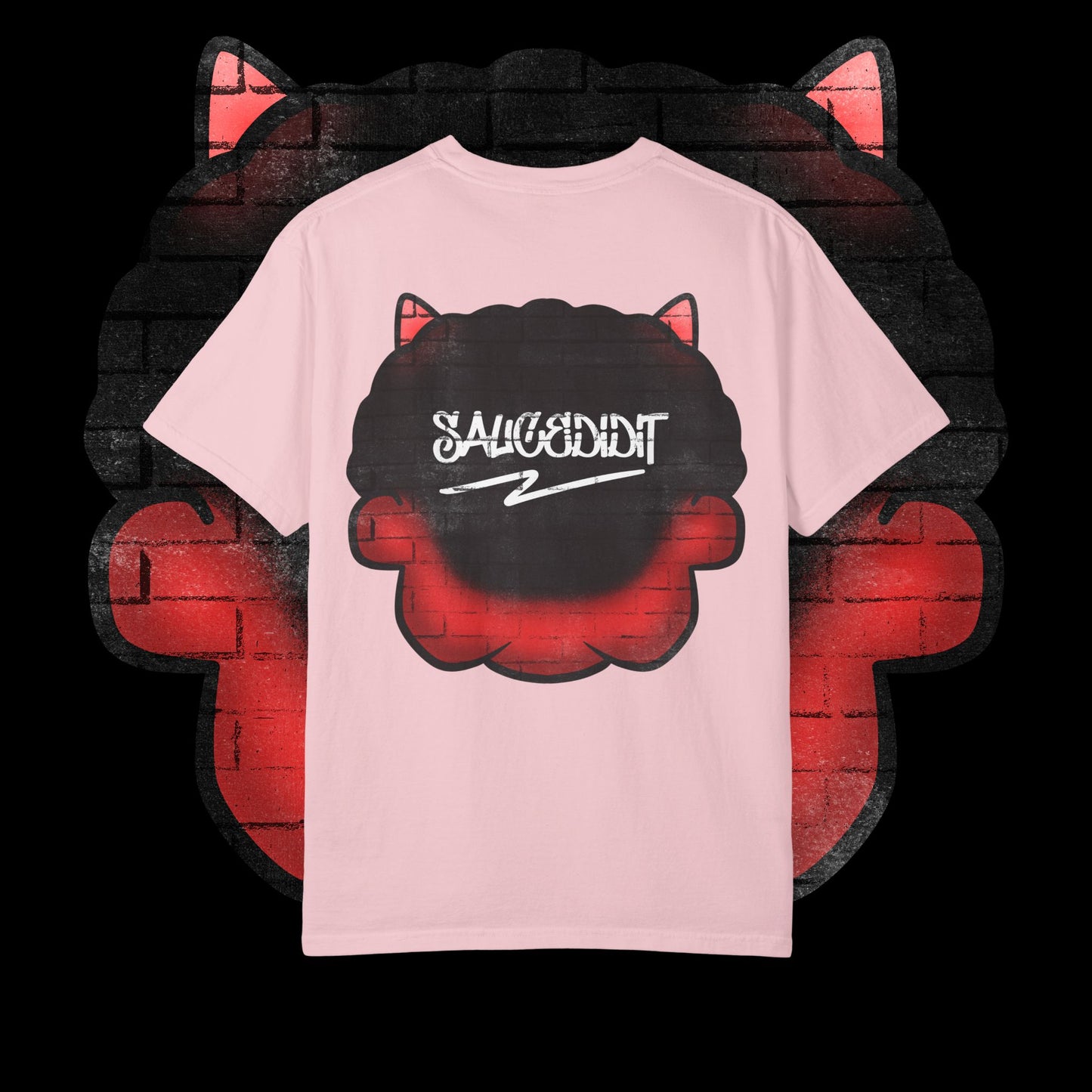 Devil Grin T-Shirt — Retro Graffiti Streetwear with 'SAVEDBYDT' Back Logo
