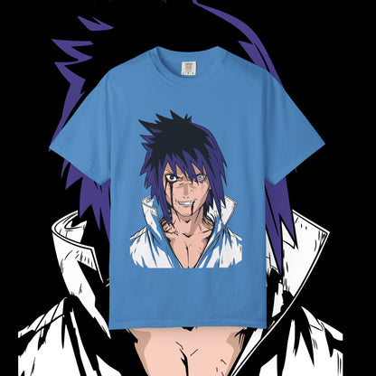 Anime Sasuke Uchiha Unisex T-shirt, Geometric Anime Tee, Japanese Cartoon Shirt, Manga Fan Apparel, Naruto Character Top