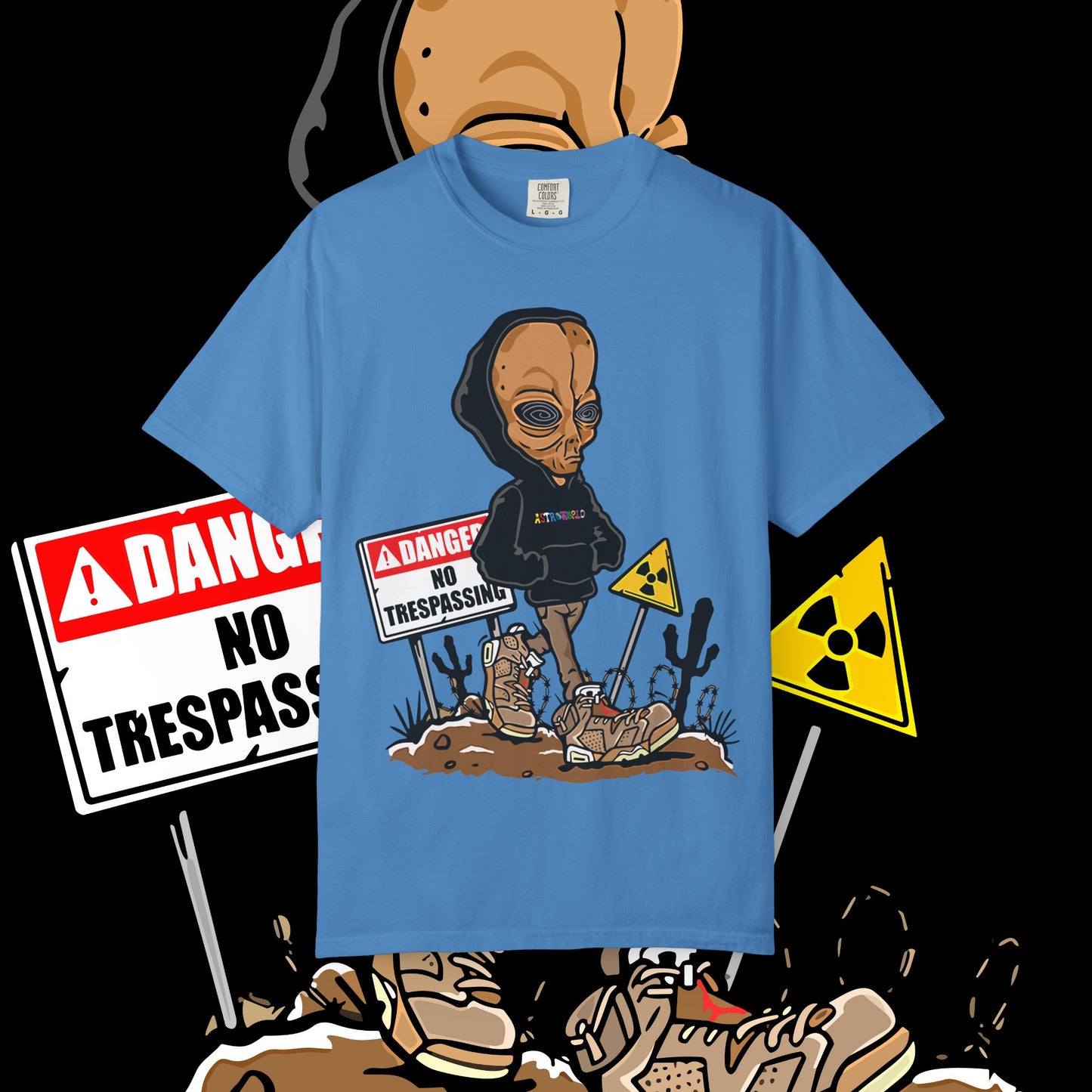 Alien Danger Graphic Tee, Unisex Streetwear, Casual Outfit, Gift for Sci-Fi Lovers, Summer Essential, Festival Wear