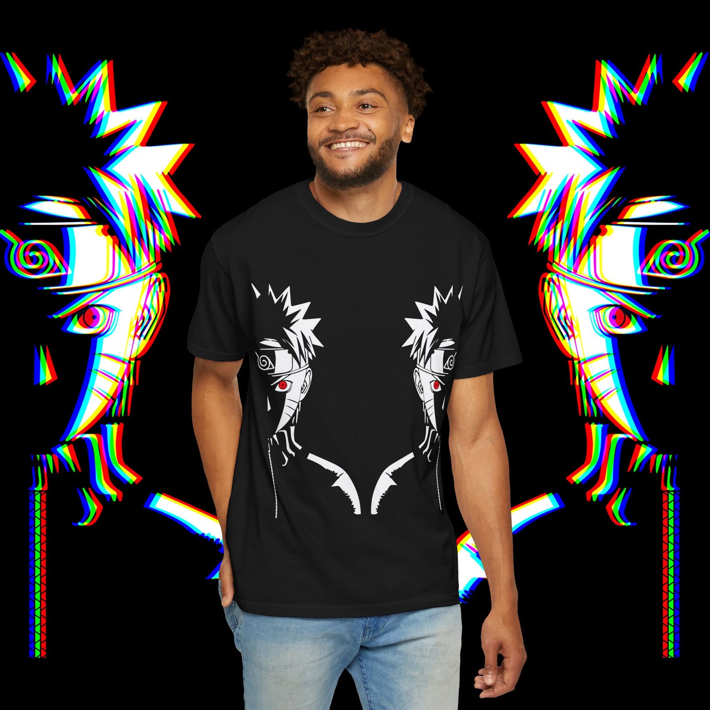 Anime-Inspired Graphic T-Shirt, Trendy Unisex Tee, Unique Gift for Fans, Casual Wear, Perfect for Conventions - Unisex Garment-Dyed T-shirt,