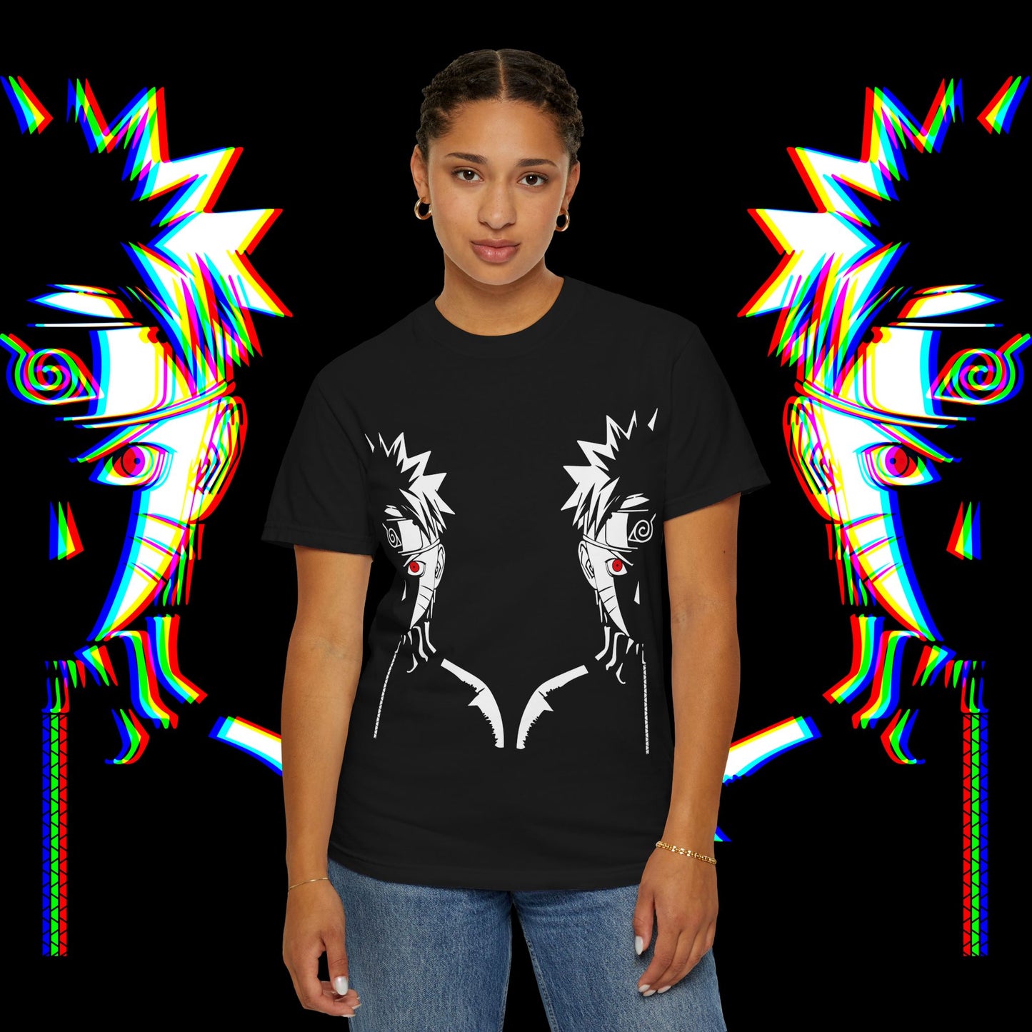 Anime-Inspired Graphic T-Shirt, Trendy Unisex Tee, Unique Gift for Fans, Casual Wear, Perfect for Conventions - Unisex Garment-Dyed T-shirt,