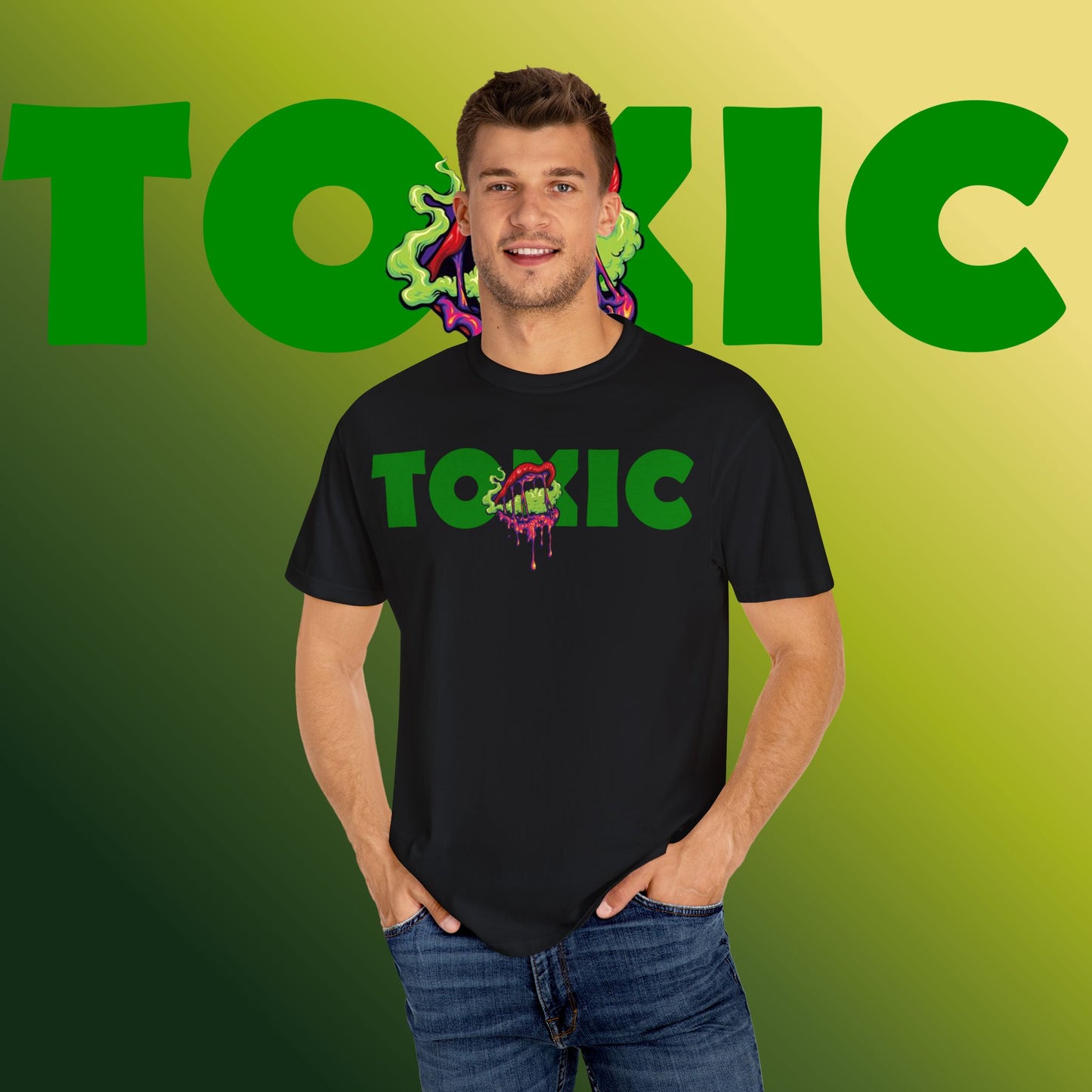 Toxic Vibes T-Shirt, Unisex Graphic Tee, Streetwear Style, Eco-Friendly Cotton, Gift for Gamers, Perfect for Music Festivals