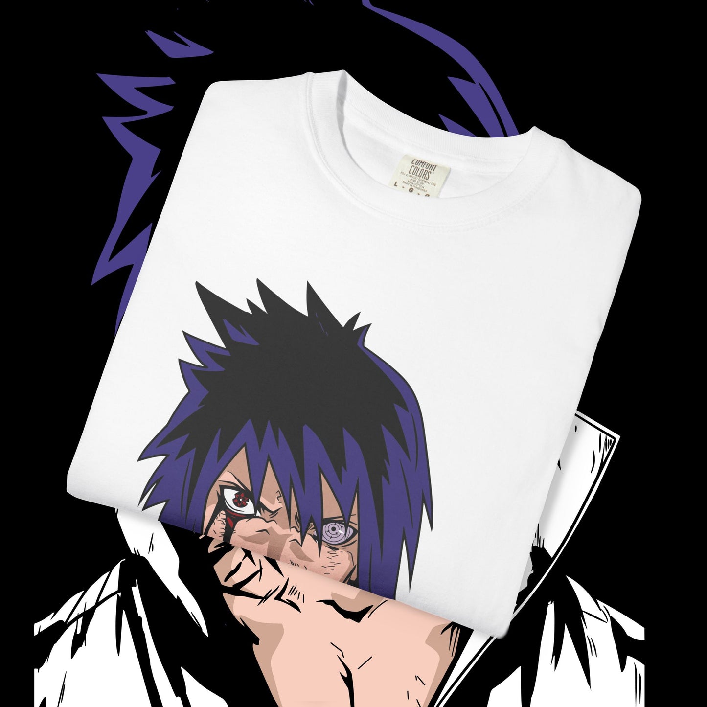 Anime Sasuke Uchiha Unisex T-shirt, Geometric Anime Tee, Japanese Cartoon Shirt, Manga Fan Apparel, Naruto Character Top