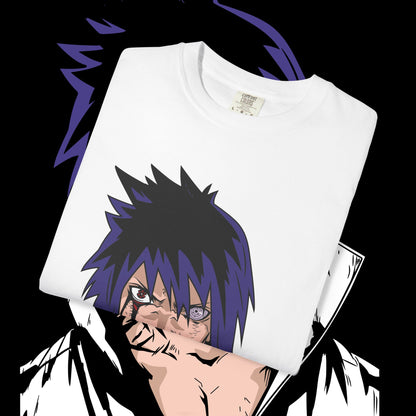 Anime Sasuke Uchiha Unisex T-shirt, Geometric Anime Tee, Japanese Cartoon Shirt, Manga Fan Apparel, Naruto Character Top
