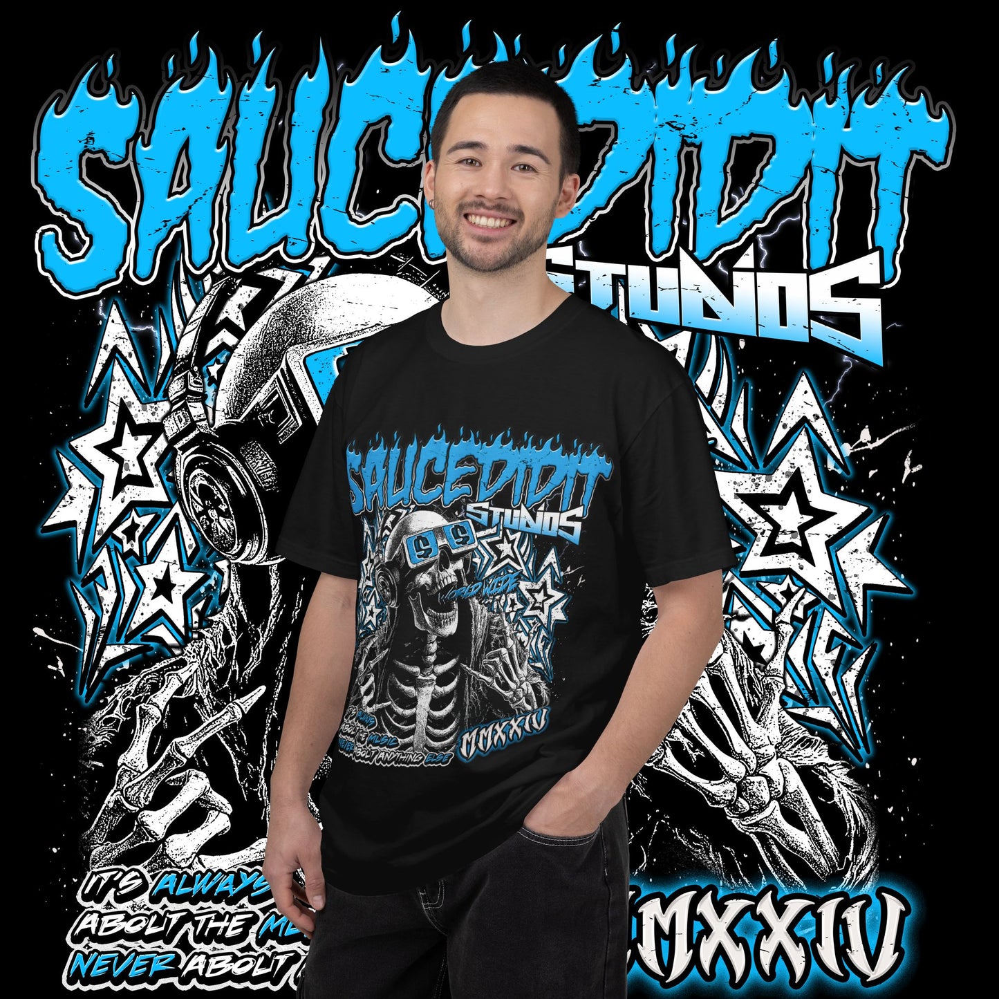 Sauced Out Skeleton Tee — "Don't Talk Too Much" Streetwear T-Shirt